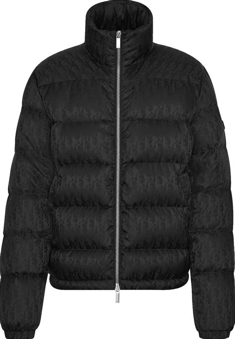 dior puffer jacket black and white|dior oblique puffer.